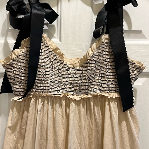 NWT FREE PEOPLE sweat heart neck with bows tiered maxi dress - Picture 7 of 12